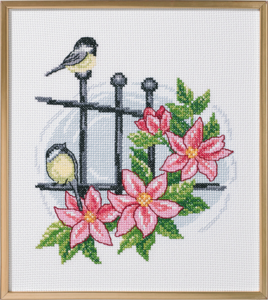 Kit de broderie Oiseaux sur portail R5721 33 x 37 cm