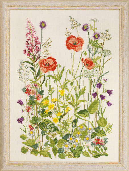 Kit de broderie Coquelicots aida 33 x 45 cm R5409