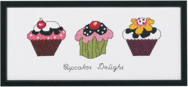 Kit de Broderie Cupcakes R5496 36 x 15 cm