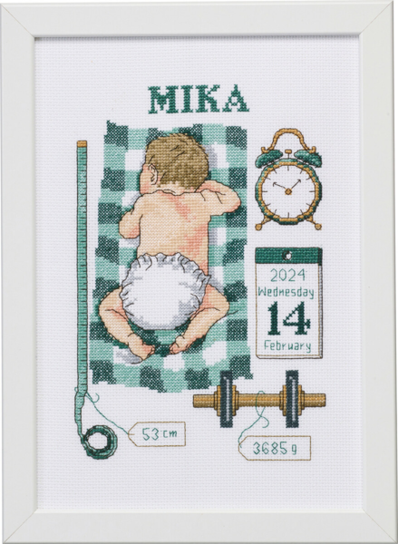 Kit de broderie Souvenir de baptême Mika 21 x 30 cm