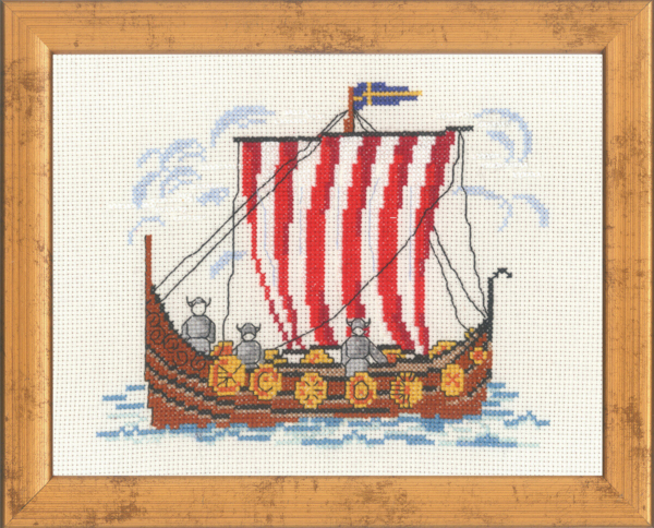 Borduurpakket Vikingenboot Zweeds 535 221 x 26 cm