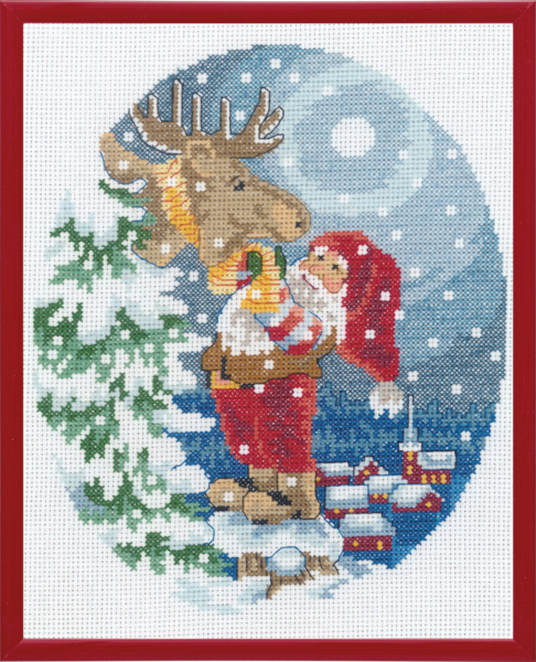Kit de broderie Lutin avec élan R5798 20 x 25 cm