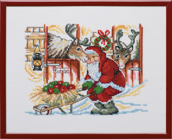 Kit de broderie Père Noël & pommes R5798 25 x 20 cm