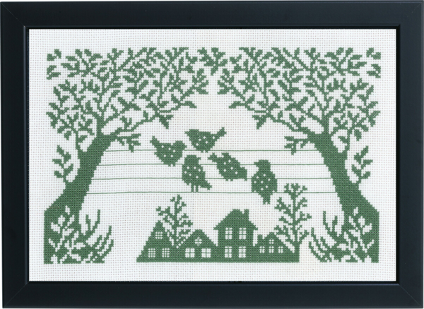 Kit de broderie Oiseaux 29 x 20 cm