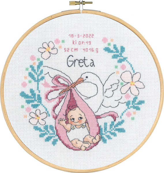 Kit de broderie Baptême Greta m 5810/22 20 Ø cm