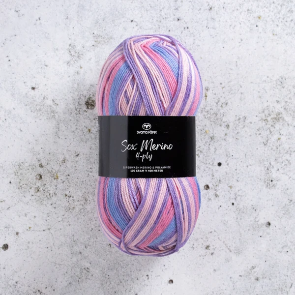 Svarta Fåret Sox Merino 4 ply 08 Bubblegumpop