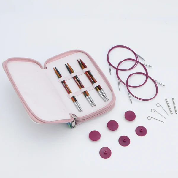 KnitPro Symfonie 2 Ensemble d'Aiguilles Circulaires Interchangeables, Starter Set, 13 cm