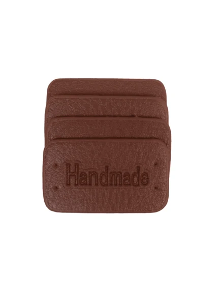 Go Handmade Handmade label, 4 stuks: Bruin