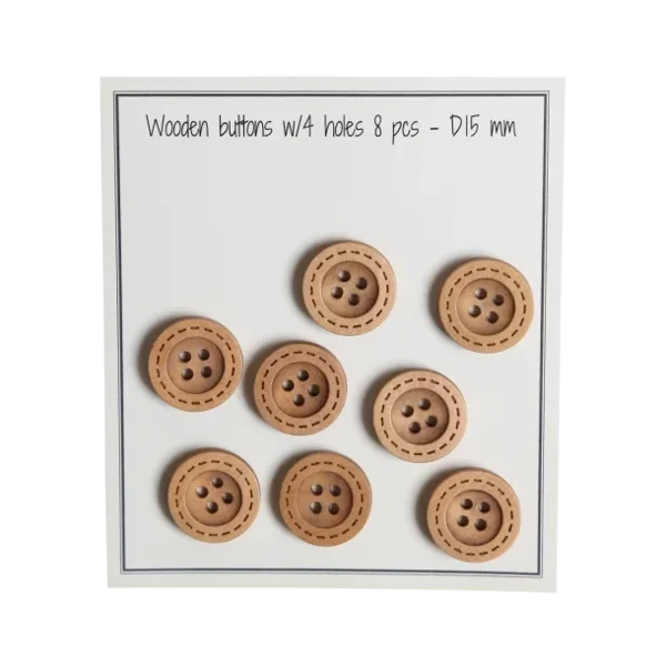 Go Handmade Houten Knopen (8 st.): 15 mm
