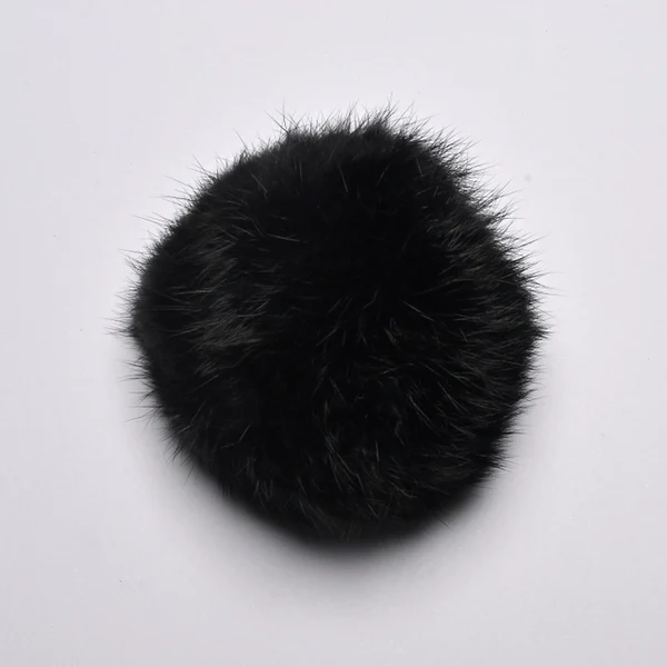 Pompon Fourrure de Lapin 10 cm 01 Trier
