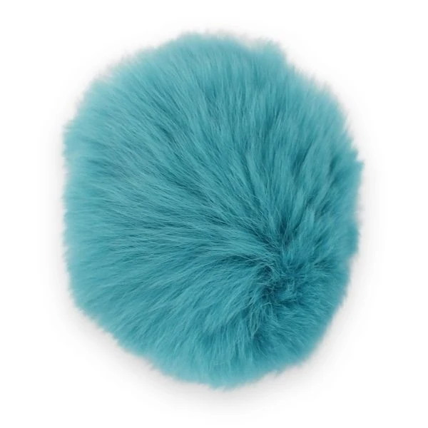 Pompon Kaninhår 6 cm turkis