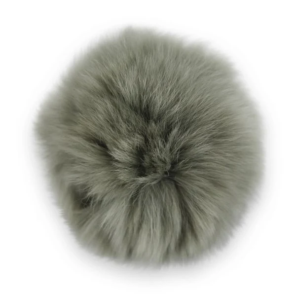 Pompon Kaninhår 6 cm Grå