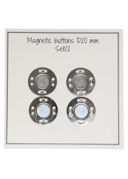 Go Handmade Magneetknopen 20 mm (2 st): Zilver