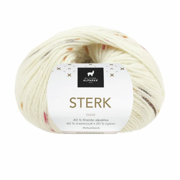 Du Store Alpakka Sterk 922 Naturel/brun/rouge/safran