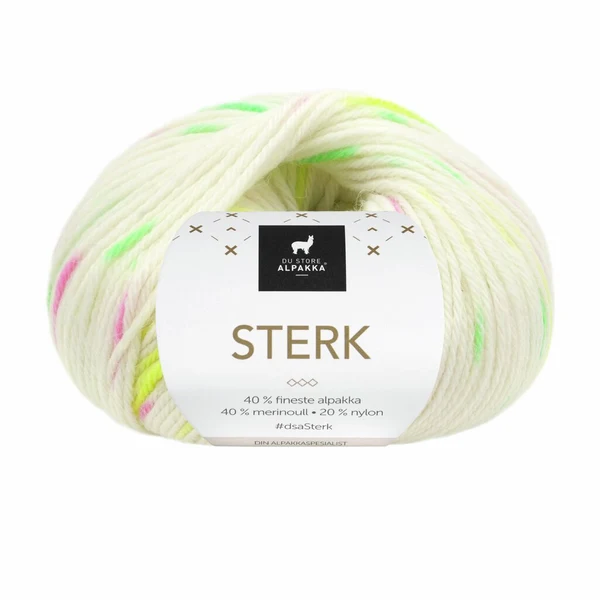 Du Store Alpakka Sterk 925 Blanc/néon