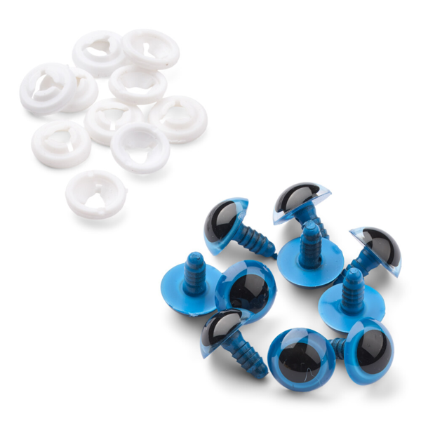 HobbyArts Teddybeerogen met slot, blauw, 5 paar