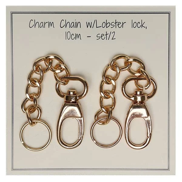 Go Handmade Charm Kæde, Lobster lås, 2 stk Guld