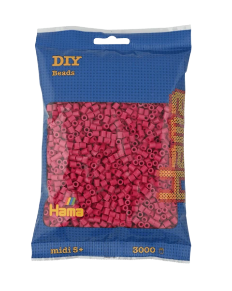 Perles Hama Midi, Couleur unie, 3000 pcs 201-29 Vin rouge