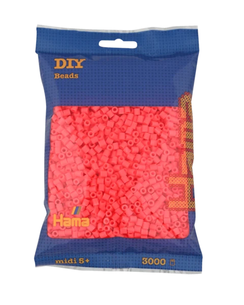 Perles Hama Midi, Couleur unie, 3000 pcs 201-33 Cerise