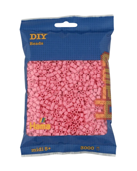 Perles Hama Midi, Couleur unie, 3000 pcs 201-06 Rose