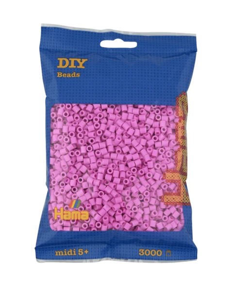 Perles Hama Midi, Couleur unie, 3000 pcs 201-48 Rose pastel