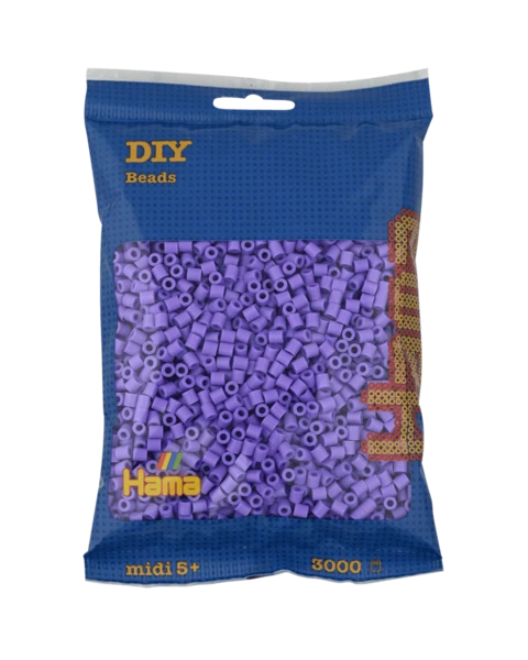 Perles Hama Midi, Couleur unie, 3000 pcs 201-45 Violet pastel