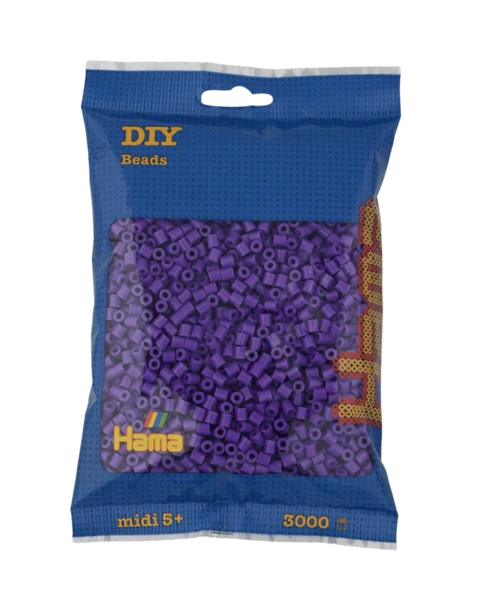 Perles Hama Midi, Couleur unie, 3000 pcs 201-07 Violet