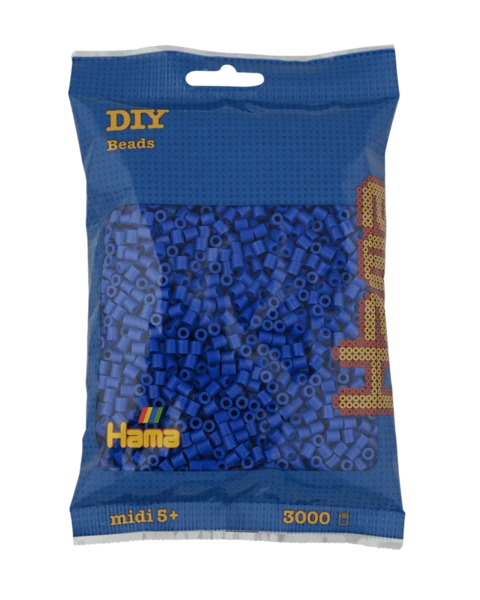 Perles Hama Midi, Couleur unie, 3000 pcs 201-08 Bleu