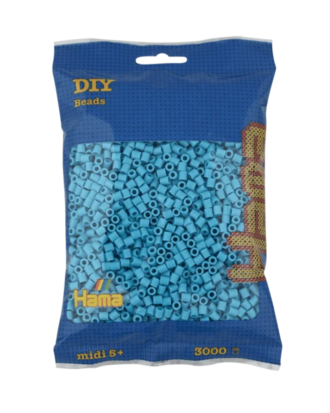Perles Hama Midi, Couleur unie, 3000 pcs 201-49 Azur