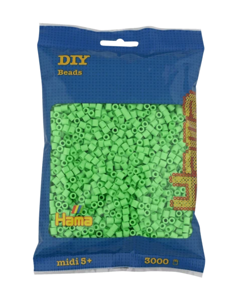 Perles Hama Midi, Couleur unie, 3000 pcs 201-47 Vert pastel