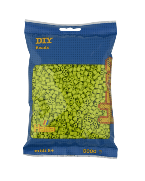 Perles Hama Midi, Couleur unie, 3000 pcs 201-104 Citron vert