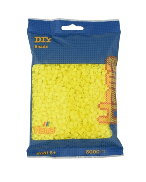 Perles Hama Midi, Couleur unie, 3000 pcs 201-43 Jaune pastel