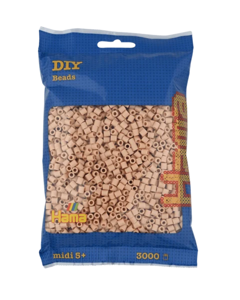 Perles Hama Midi, Couleur unie, 3000 pcs 201-27 Beige
