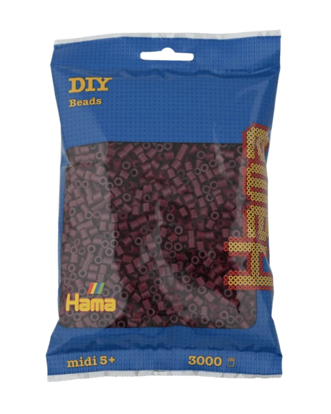 Perles Hama Midi, Couleur unie, 3000 pcs 201-30 Bordeaux