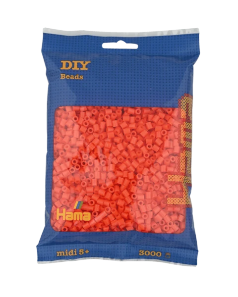 Perles Hama Midi, Couleur unie, 3000 pcs 201-04 Orange