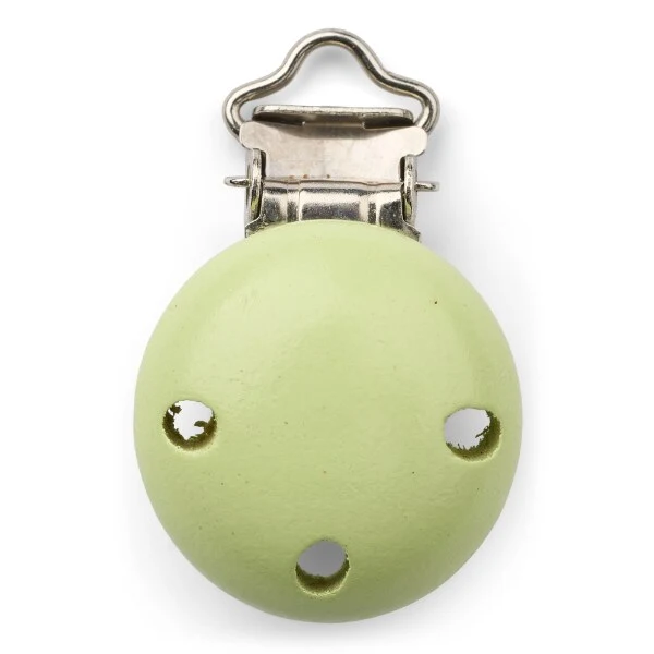 HobbyArts Clip en Bois, Rond, avec Trous, 1 pc. Vert