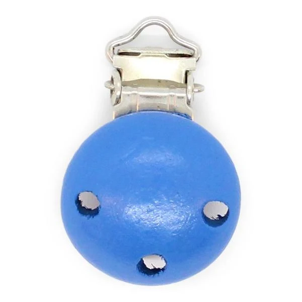 HobbyArts Clip en Bois, Rond, avec Trous, 1 pc. Bleu