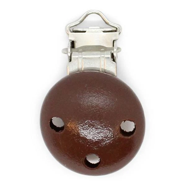 HobbyArts Clip en Bois, Rond, avec Trous, 1 pc. Marron
