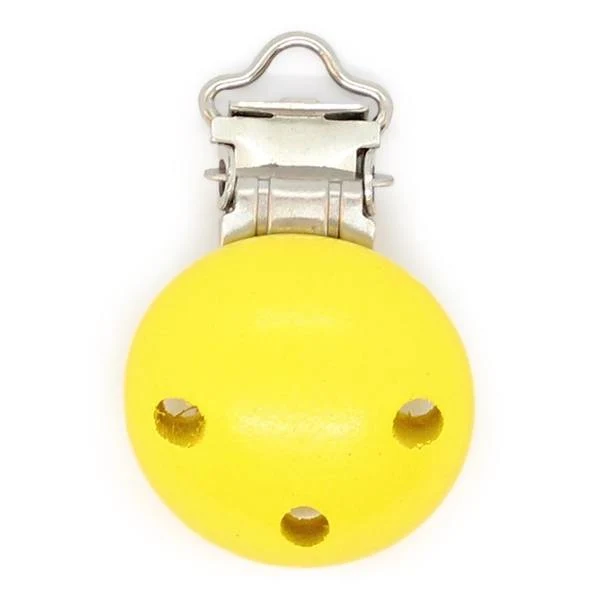 HobbyArts Clip en Bois, Rond, avec Trous, 1 pc. Jaune