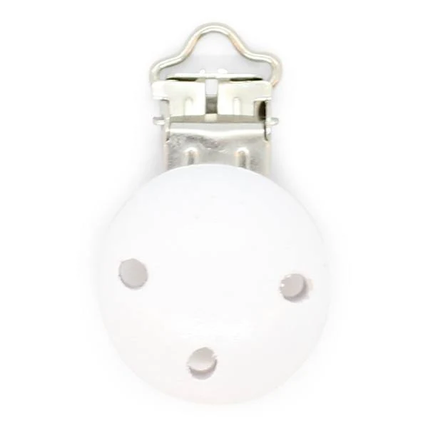 HobbyArts Clip en Bois, Rond, avec Trous, 1 pc. Blanc