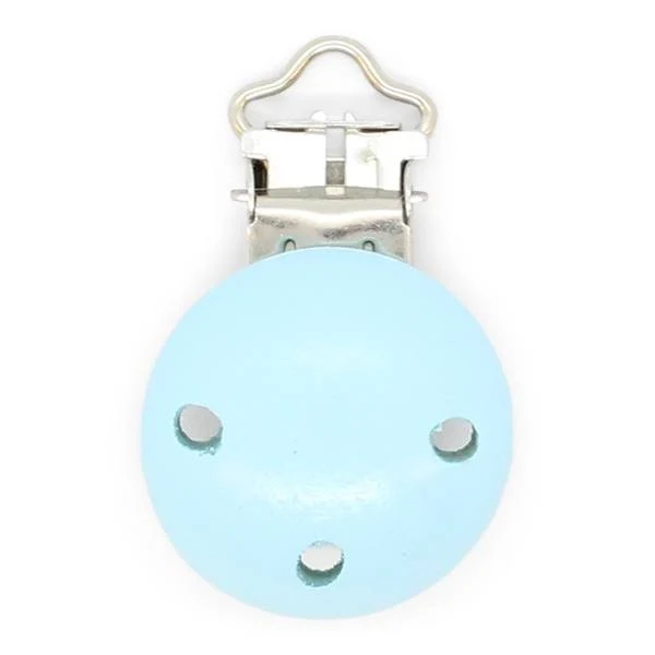 HobbyArts Clip en Bois, Rond, avec Trous, 1 pc. Bleu clair