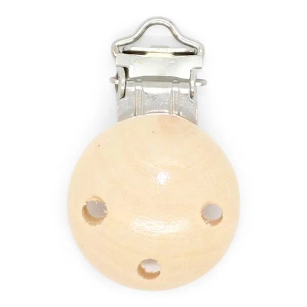 HobbyArts Clip en Bois, Rond, avec Trous, 1 pc. Nature
