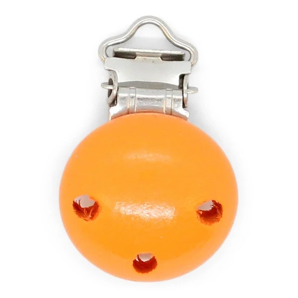 HobbyArts Clip en Bois, Rond, avec Trous, 1 pc. Orange