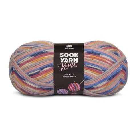 Mayflower Sock Yarn Universe Venus 06 Gris/Poudre/Bleuet/Curry/Bleu marine