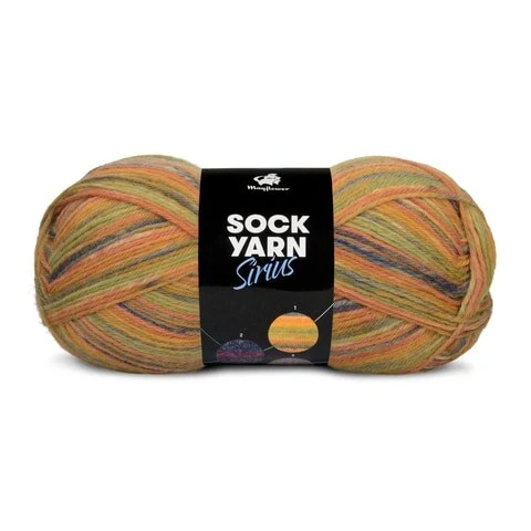 Mayflower Sock Yarn Universe Sirius 01 Vert/Vert foncé/Curry/Rouille