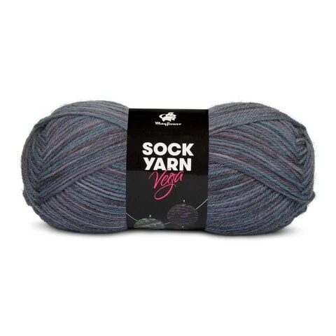 Mayflower Sock Yarn Universe Vega 02 Bleu poussiéreux/Bleu foncé/Ardoise/Pétrole