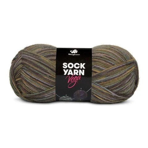 Mayflower Sock Yarn Universe Vega 03 Vert armée/Olive/Gris foncé/Gris clair