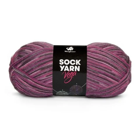 Mayflower Sock Yarn Universe Vega 06 Gris clair/Rose clair/Rose/Gris foncé