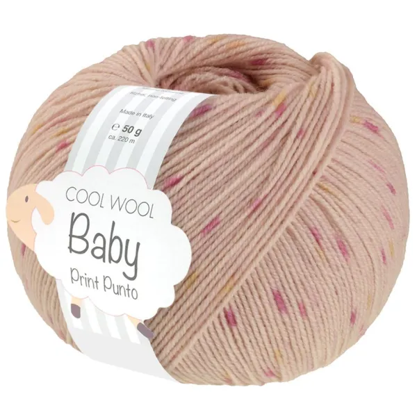 Lana Grossa Cool Wool Baby 370 Beige rosé/Rose/Jaune