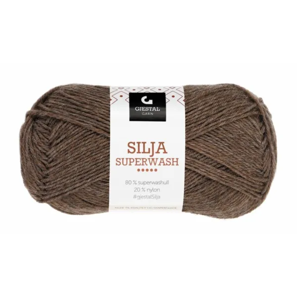 Gjestal Silja Superwash 387 Marron foncé chiné